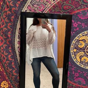 Native Rose White Oversized Sweater